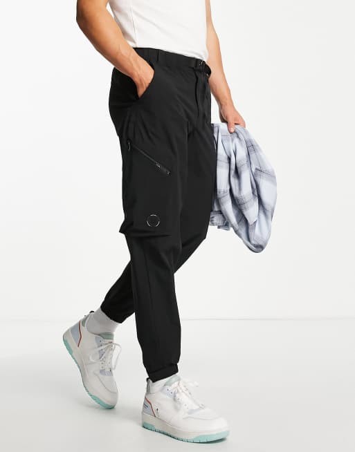 Jack & Jones Intelligence - Cargobroek met riem in zwart