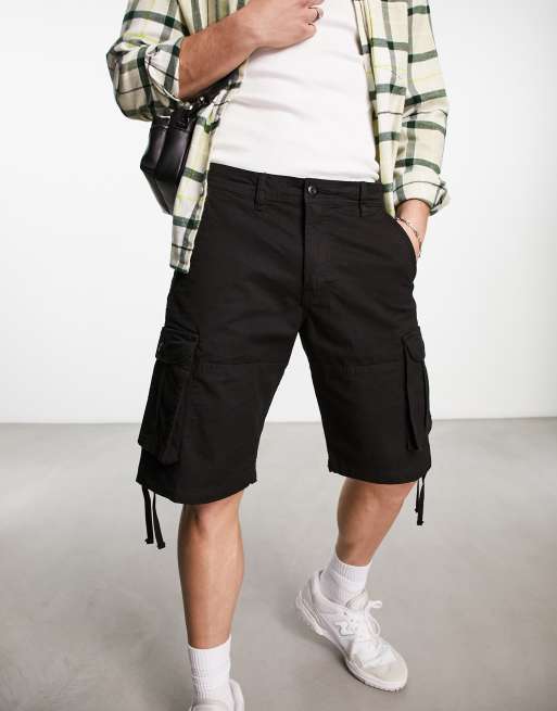 Jack & Jones Intelligence - Cargoshort in zwart met wassing 