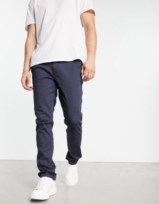 Jack & Jones Intelligence Slim Fit Smart Jersey Pants In Gray-blue In Navy