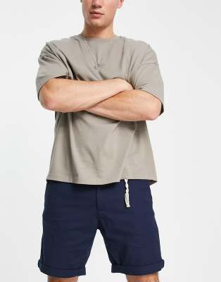 Jack & Jones Intelligence – Chino-Shorts aus Leinen in Marineblau 
