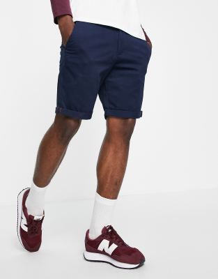 Jack & Jones Intelligence Chino Short With Drawstring In Navy