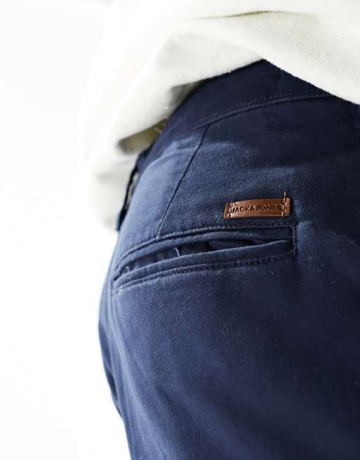 Jack & Jones Intelligence - Chino slim blu navy , 2 di 5