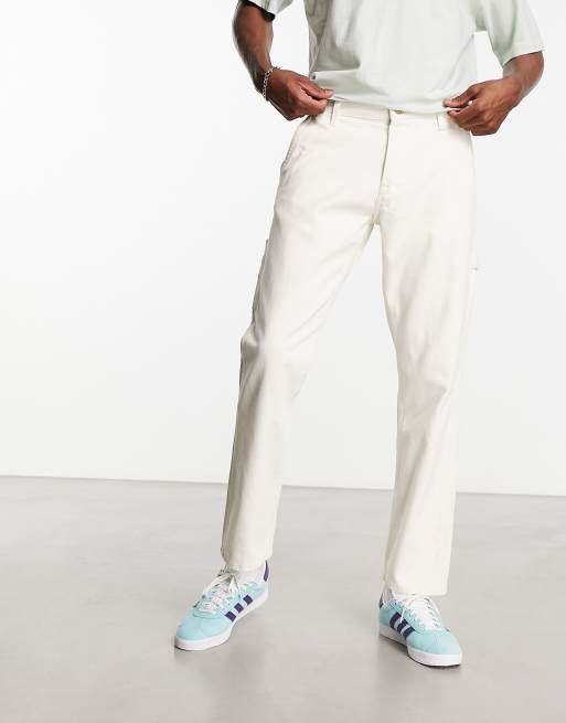 Jack & Jones Intelligence Chris relaxed fit carpenter jeans in ecru , 3 of 4