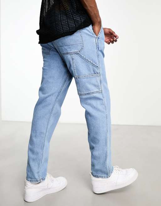 Mens slim fit carpenter hot sale jeans