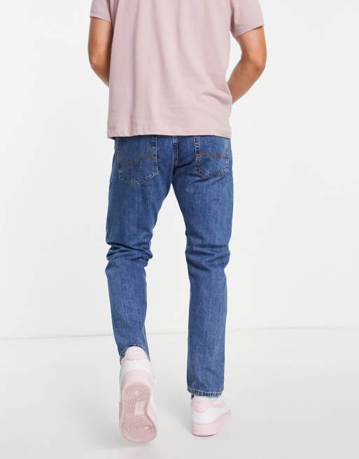 Jack & Jones Intelligence - Chris - Stive og løstsiddende blå jeans , 2 af 4