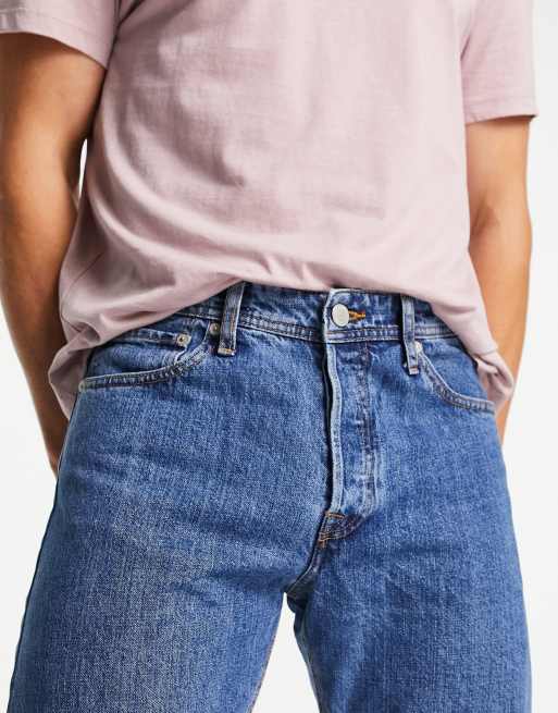 Jack & Jones Intelligence - Chris - Stive og løstsiddende blå jeans , 3 af 4