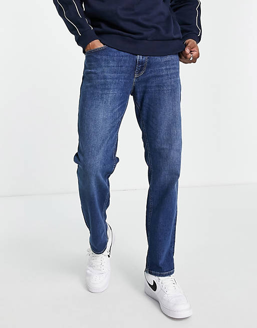 Jack & Jones Intelligence - Clark - Regular-fit jeans in mid-wash blauw