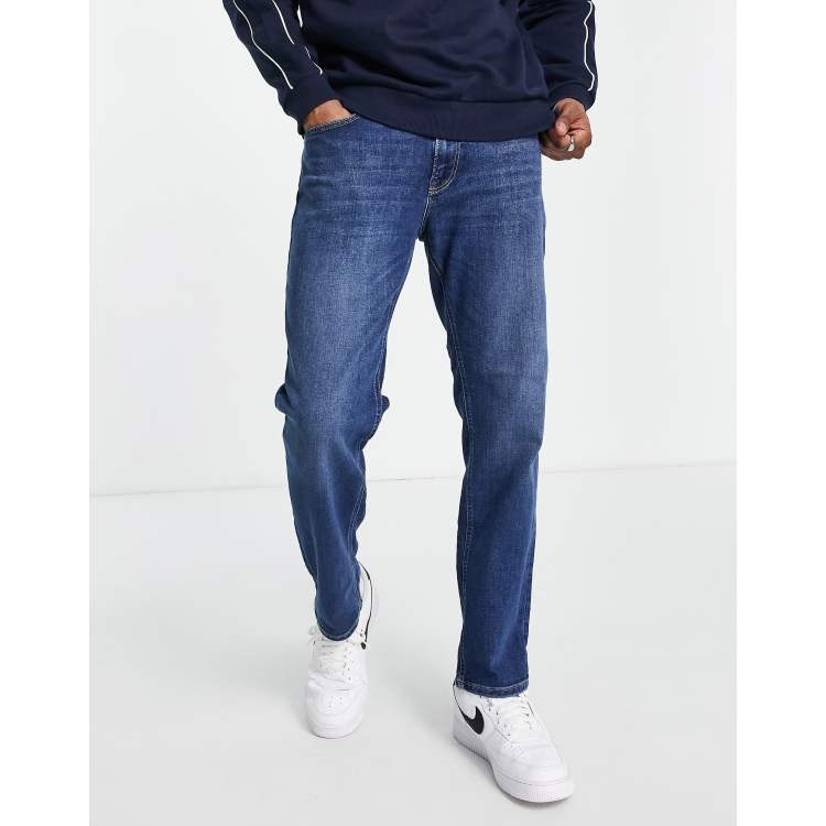 Jack Jones Intelligence Clark regular fit jeans in mid wash blue | ASOS