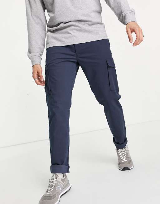 Jack & Jones Intelligence clean smart slim cargo pants in navy