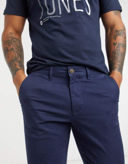 Jack & Jones Intelligence - Confezione da 2 chino slim affusolati beige e blu navy, 3 di 4