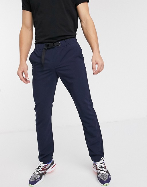 Jack & Jones Intelligence cropped chinos trousers in navy