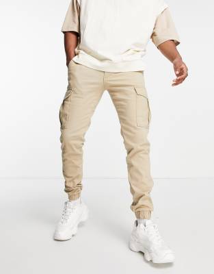 cream cargos mens