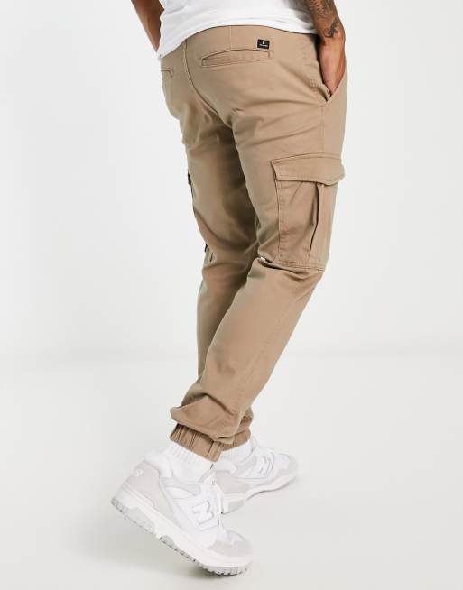 Jack & Jones Intelligence cuffed cargo pants in beige