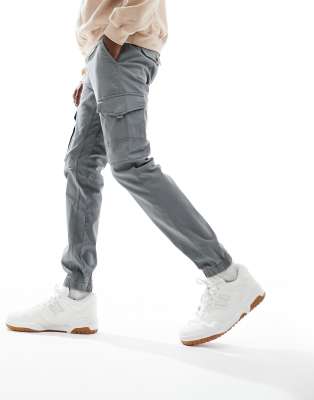 Jack & Jones Intelligence Cuffed Cargo Pants In Gray In Gray
