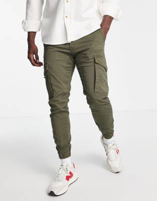 Jack & Jones Intelligence cuffed cargo pants in green | ASOS