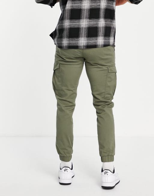 Selected Homme slim tapered cargo pants in khaki green