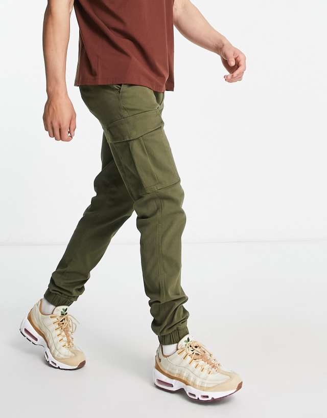 Jack & Jones Intelligence cuffed cargo pants in khaki