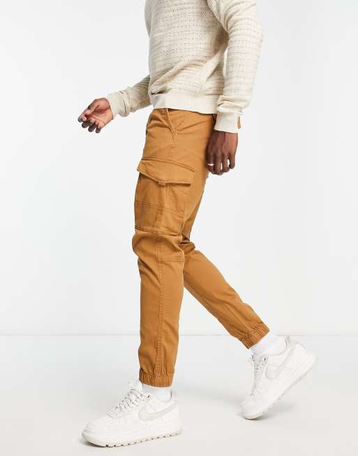 Jack & Jones Intelligence cuffed cargo pants in beige