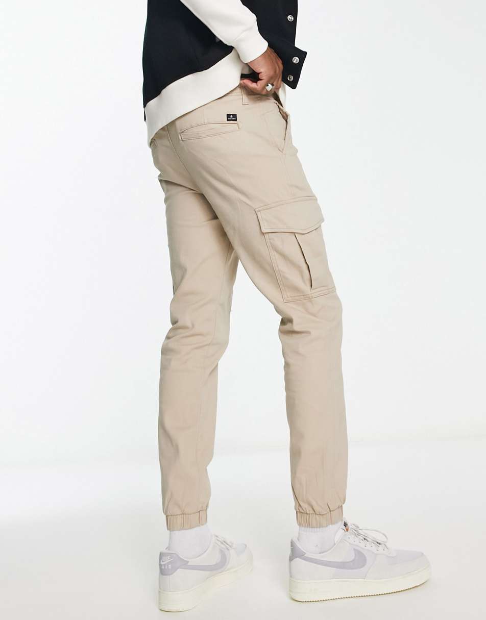 Jack & Jones Intelligence cuffed cargo trouser in beige