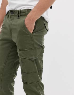 green cuffed cargo pants