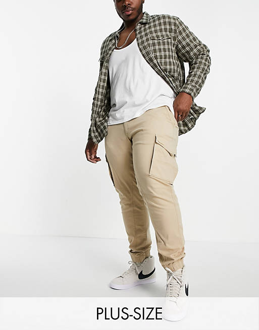  Jack & Jones Intelligence cuffed cargo trousers in tan organic cotton Exclusive at  