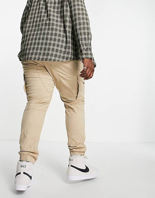  Jack & Jones Intelligence cuffed cargo trousers in tan organic cotton Exclusive at  