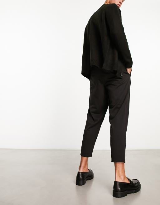 Jack & Jones Intelligence – Czarne eleganckie spodnie dżersejowe o luźnym kroju , 2 z 4