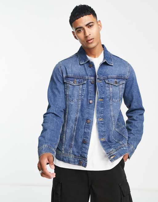 Jack & Jones Intelligence denim jacket in blue wash | ASOS