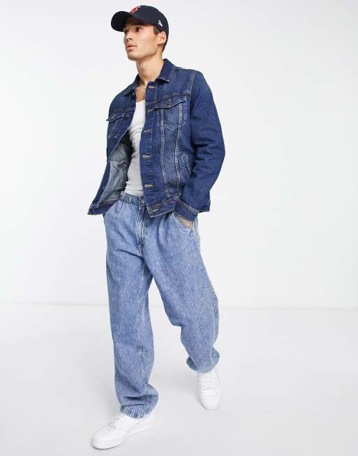 Jack & Jones Intelligence denim jacket in mid blue, 2 of 4