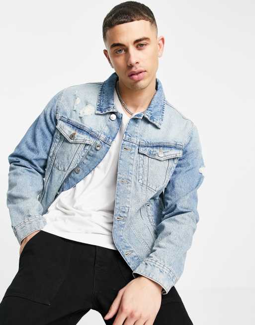 Asos distressed denim store jacket