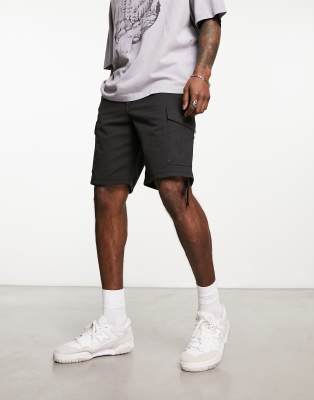 Jack & Jones Jack & Jones Intelligence drawstring cargo short in black