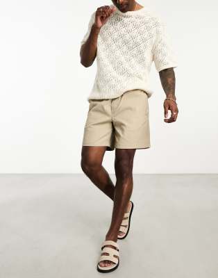 Jack & Jones Intelligence drawstring chino short in beige