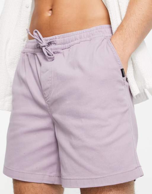 Jack & Jones Intelligence drawstring chino short in lilac  