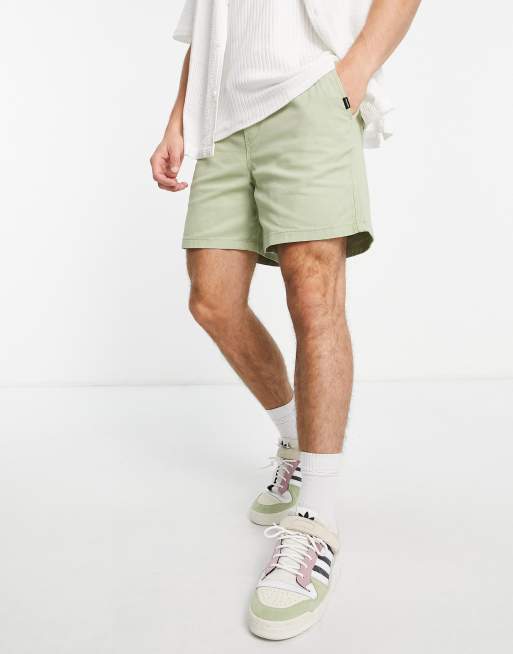 Jack & Jones Intelligence drawstring chino shorts in pastel green 