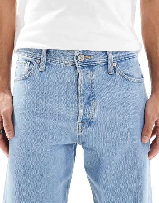 Jack & Jones Intelligence Eddie baggy jeans in stonewash blue