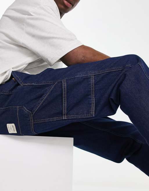 Jack & Jones Intelligence - Eddie - Jean baggy style charpentier - Bleu foncé délavé , 2 de 4