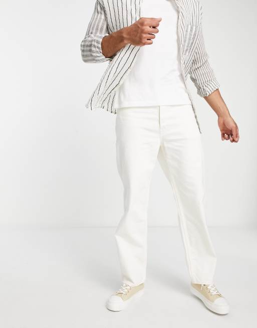 Jack & Jones Intelligence - Eddie - Posede jeans i råhvid
