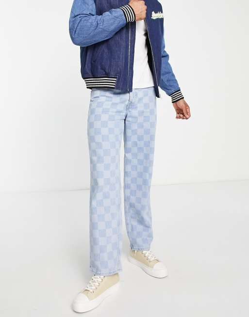 Jack & Jones Intelligence - Eddie - Posede jeans med skakternet mønster 