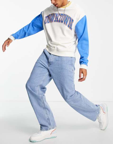 Jack & Jones Intelligence - Eddie - Stenvaskede blå posede jeans - view 1
