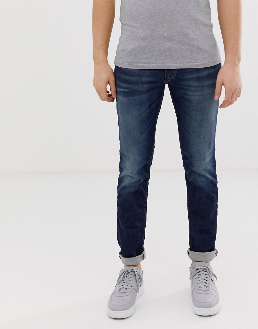 Jack & Jones Intelligence – GLENN – Blå slim jeans-Marinblå