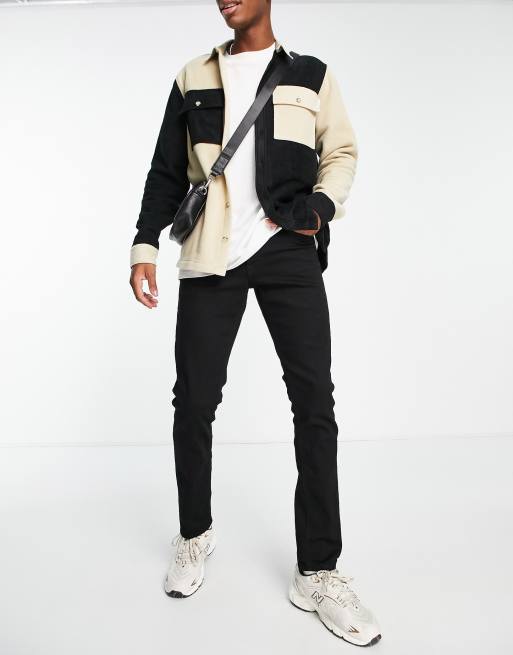 Jack & Jones Intelligence – Glenn – Czarne dopasowane zwężane jeansy