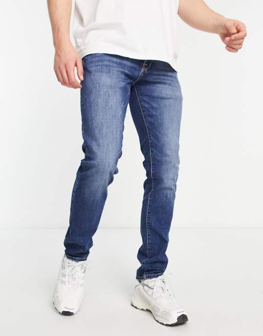 Jack & Jones Intelligence – Glenn – Dopasowane, bardzo elastyczne, zwężane jeansy w kolorze niebieskim