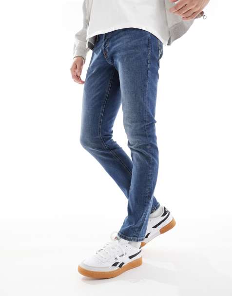 Jack & Jones Intelligence Glenn slim fit jeans in mid blue 