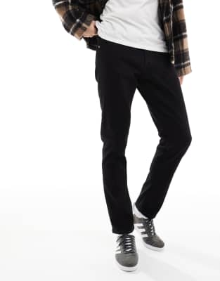 Intelligence - Glenn - Schmale Karottenjeans in Schwarz Schwarz W30 L32