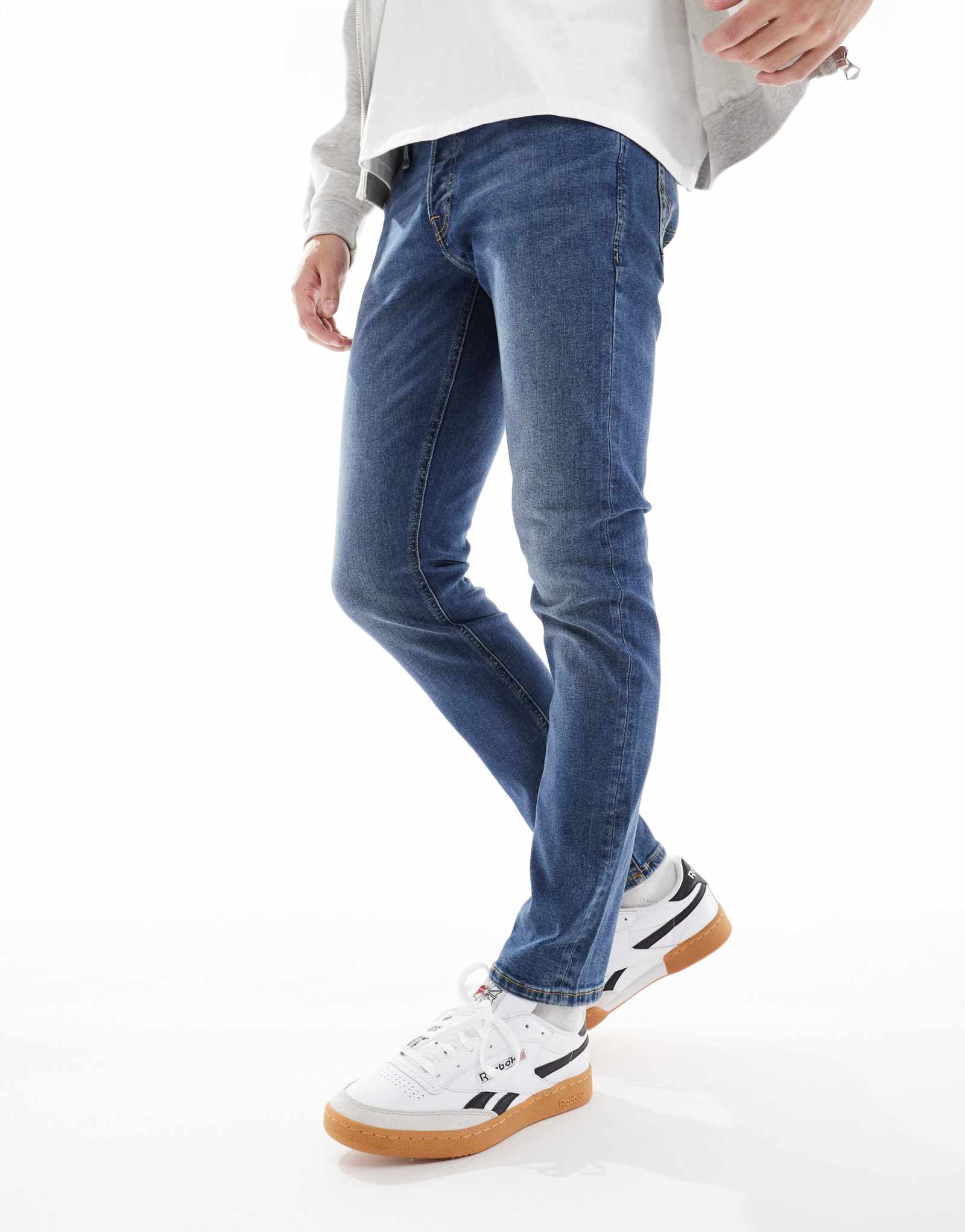 Джинсы Jack &Jones Intelligence Glenn зауженного кроя темно-синего цвета 