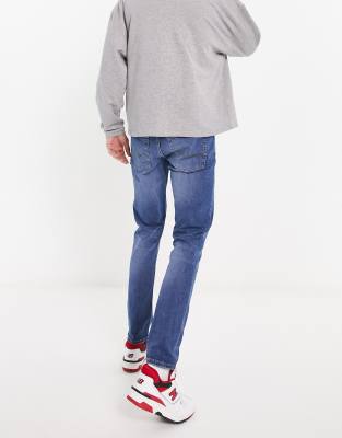 Jack & Jones Intelligence Glenn Slim Fit Jeans In Mid Blue