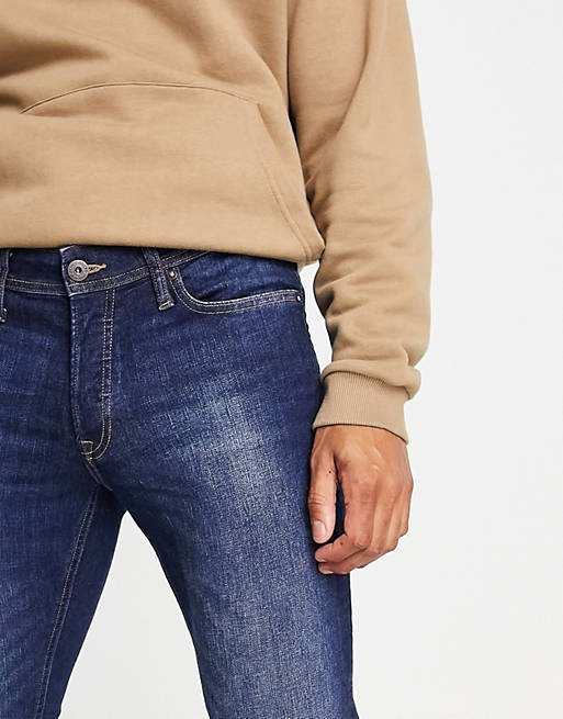 Vijfde betekenis Typisch Jack & Jones Intelligence Glenn slim fit jeans in midwash blue | ASOS