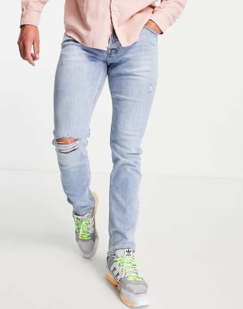 Men S Ripped Jeans Skinny Ripped Distressed Jeans Asos