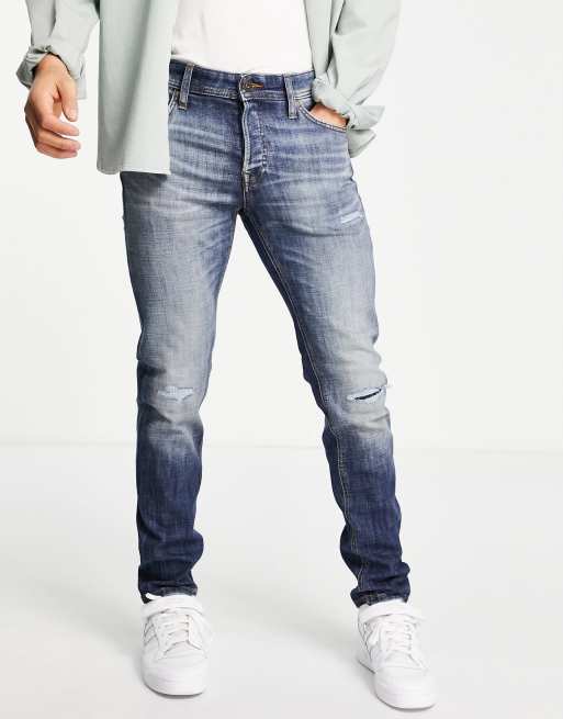 Jack & Jones Intelligence Glenn slim fit super stretch jeans in washed ...