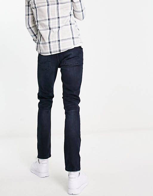 Bedst Odds forår Jack & Jones Intelligence Glenn slim fit super stretch jeans with rips in  blue-black | ASOS